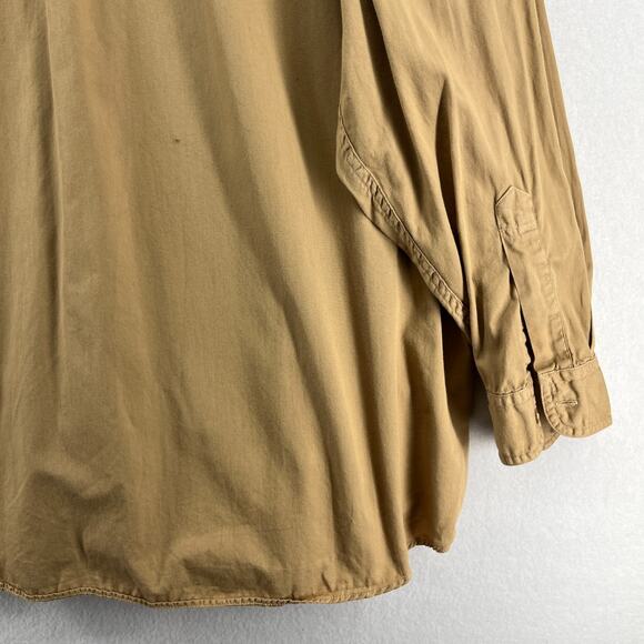 LL BEAN Shirt Mens 2XLT Tall Brushed Twill Button Up Long Sleeve Cotton Khaki - Picture 10 of 14